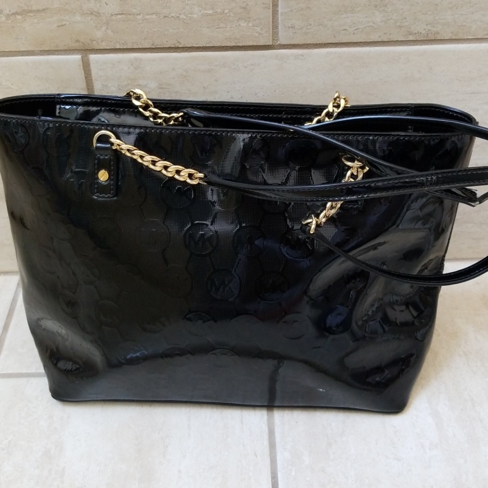 Michael Kors Signature Black Patent Leather Purse